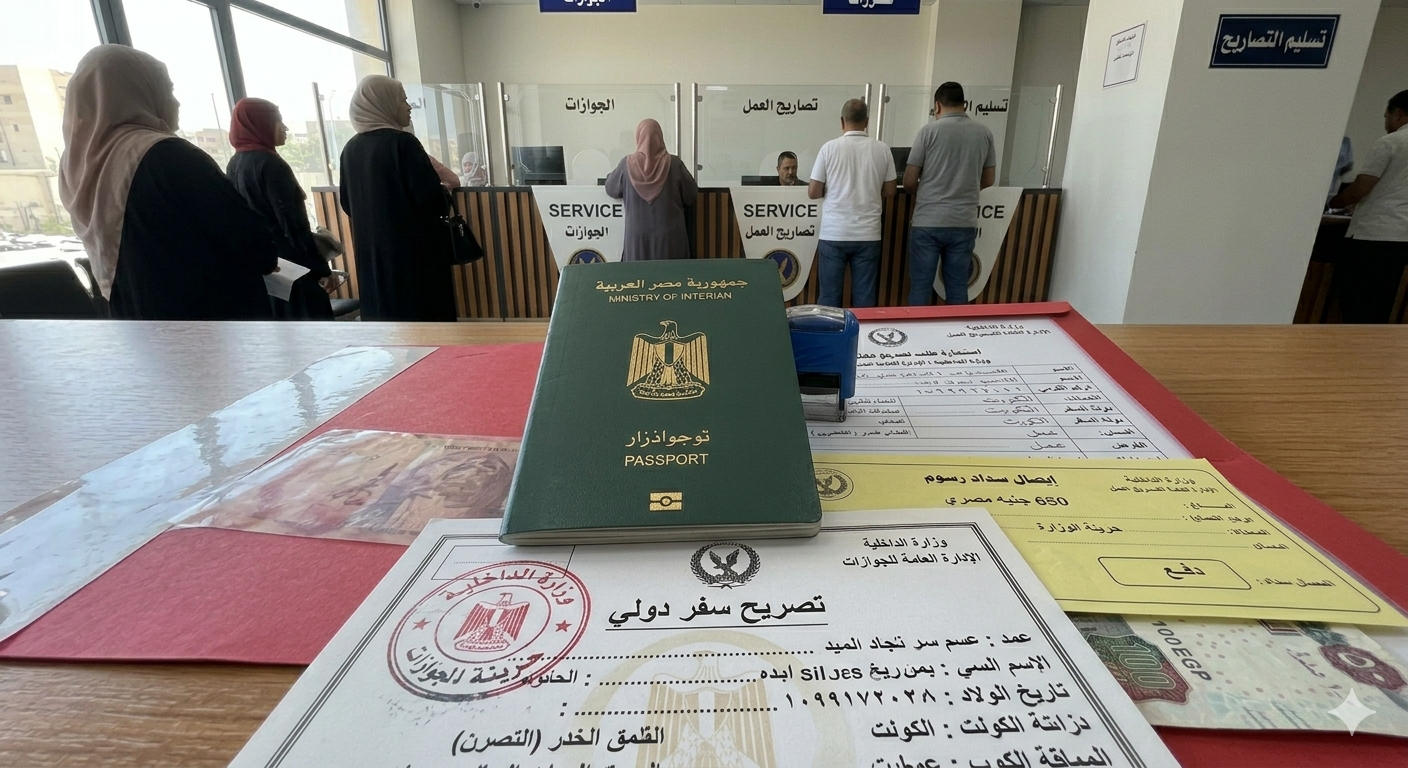 استخراج تصريح سفر الداخلية