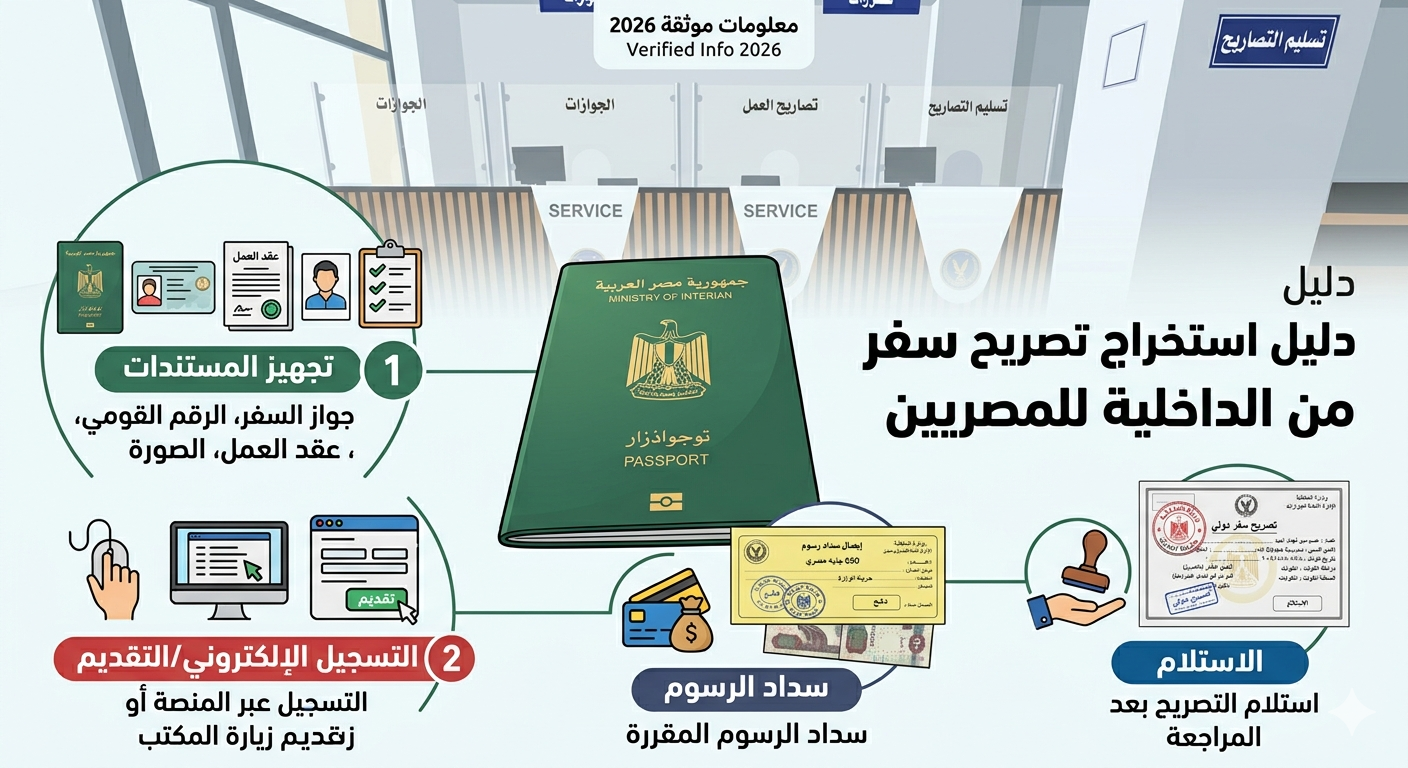 استخراج تصريح سفر الداخلية